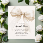 Boog beige genderneutraal Baby shower uitnodiging<br><div class="desc">Een zacht beige,  crèmekleurige achtergrond,  versierd met een grote boog. Genderneutraal. Personaliseer en voeg een naam en partijgegevens toe. 1 vel = 1 uitnodiging bedrukt rand tot rand.</div>