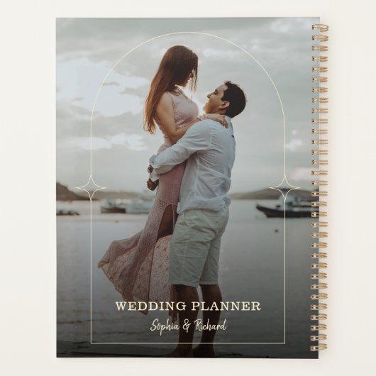 Boog Bewerkbare kleurenscript Aangepaste foto Planner (Achterkant)