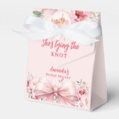 Boog binden van de knoop roze bloemen Vrijgezellen Bedankdoosjes (Voorkant Zijde)