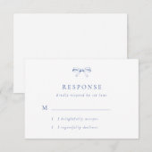 boog blauw bruiloft RSVP Kaart (Voorkant / Achterkant)