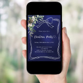 Boog blauw dennengroen Kerstfeest Kaart