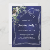 Boog blauw dennengroen Kerstfeest Kaart (Voorkant)