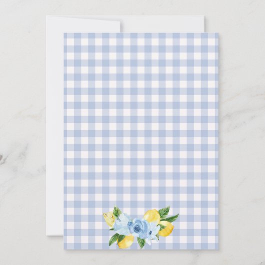 Boog Blauwe Citroen Onze belangrijkste Squeeze 1e  Kaart (Achterkant)