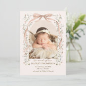 Boog Bloeit Baby Aankondiging (Staand voorkant)