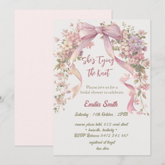 Boog Bloemen binden van de knoop vrijgezellenfeest Kaart (Voorkant / Achterkant)