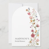 Boog Bloemen Bruids Douche Uitnodiging (Achterkant)