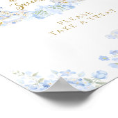 Boog Bloemen Teddy Bear Crest Boy Baby shower Bar Poster (Hoek)