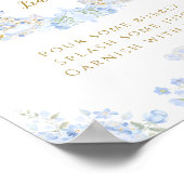 Boog Bloemen Teddy Bear Crest Boy Baby shower Bar Poster (Hoek)