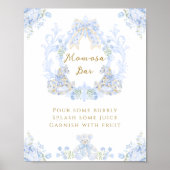 Boog Bloemen Teddy Bear Crest Boy Baby shower Bar Poster (Voorkant)