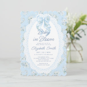 Boog Bloemrijke Kant Baby in Bloom Blauwe Baby Sho Kaart