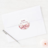 Boog blush roze bloemen verjaardag ronde sticker (Envelop)