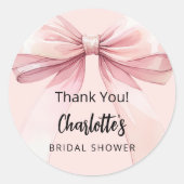Boog blush roze dank u Vrijgezellenfeest Ronde Sticker (Voorkant)