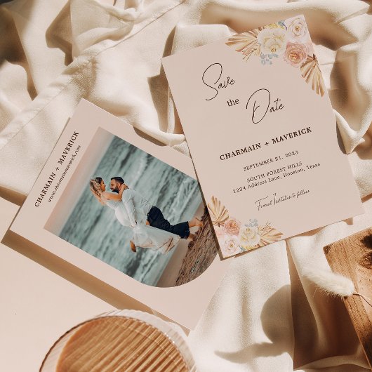 Boog Boho Pampas Gedroogd Gras Save The Date