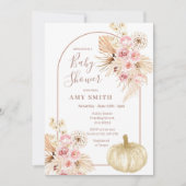 Boog Boho Pompoen en Pampas Grass Baby shower Kaart (Voorkant)