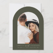 Boog Boho Waterverf Mountain bruiloft uitnodiging (Achterkant)