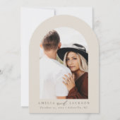 Boog Boho Waterverf Mountain bruiloft uitnodiging (Achterkant)