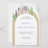 boog Boho Wildflower Paarse bloesem Kaart (Voorkant)