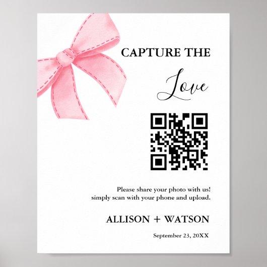 Boog bruiloft Capture liefde QR code bruiloft foto Poster (Voorkant)