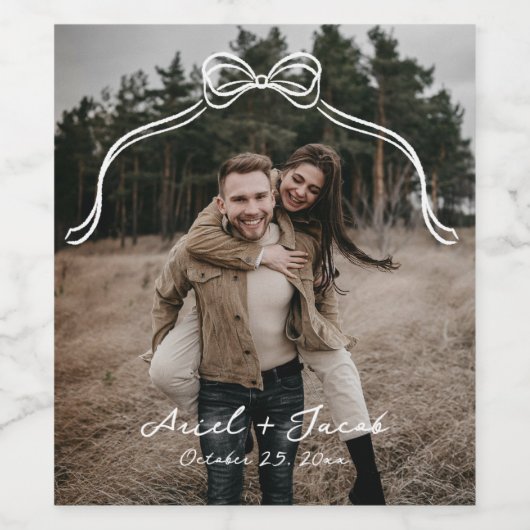 Boog bruiloft foto wijn etiket (Enkel label)