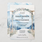 Boog bruiloft in de bergen 2 waterverf kaart (Voorkant / Achterkant)