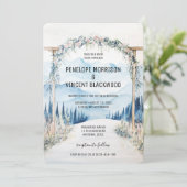 Boog bruiloft in de bergen 2 waterverf kaart (Staand voorkant)