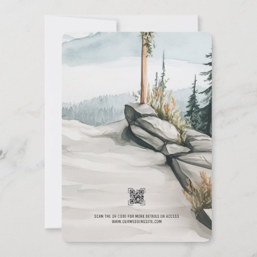 Boog bruiloft in de bergen waterverf kaart (Achterkant)