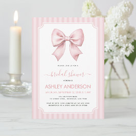 Boog bruiloftsfeest roze strepenpatroon Coquette Kaart