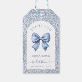 Boog Bruiloftsshower Blauw Wit Boog Bloemstuk Beda Cadeaulabel (Voorkant)