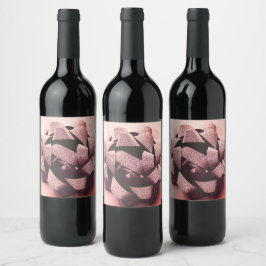 Boog cadeau roze buis wijn etiket
