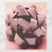 Boog cadeau roze buis wijn etiket (Enkel label)