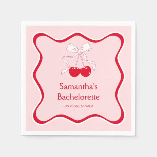 Boog Cherrry Op De Top Meidenavakantiede partij is Servet (Voorkant)