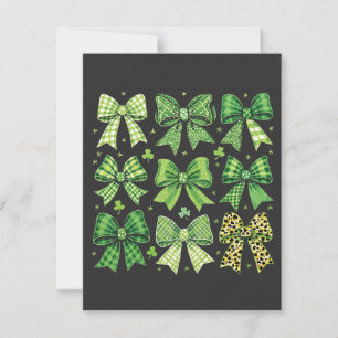 Boog Coquette St. Patrick's Day Vintage  Notitiekaartje