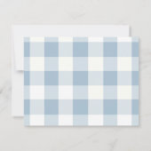 Boog Eén Domme Gans 1e Verjaardag Blauwe Gingham Bedankkaart (Achterkant)