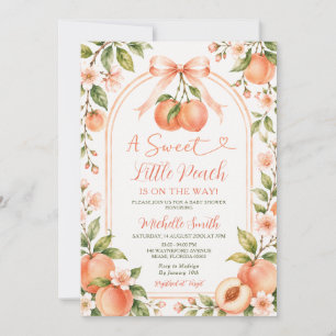 Boog Een Zoete Kleine Perzik Boog Baby Shower Bloe Kaart