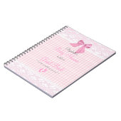 Boog en Afbeelding Roze Baby shower Gastboek - Notitieboek (Linkerzijde)