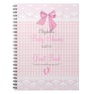 Boog en Afbeelding Roze Baby shower Gastboek - Notitieboek