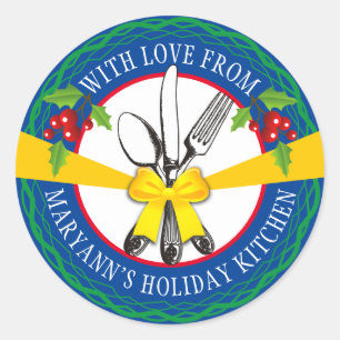 boog- en kerstkoekjes eten ronde sticker