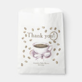 Boog en Koffie brouwen Baby shower Dank u Bedankzakje (Voorkant)