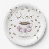 Boog en Koffie brouwen Baby shower Papieren Bordje (Voorkant)