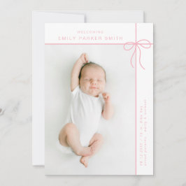 Boog en lijnen cute portret enkele fotokaart aankondiging