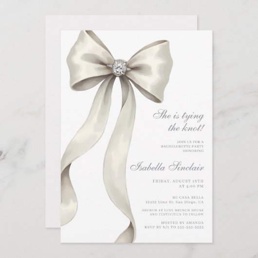 Boog en Ring Ze bindt de knoop Bachelorette Kaart (Voorkant / Achterkant)