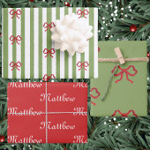 Boog En Strepen Kerst Inpakpapier Vel