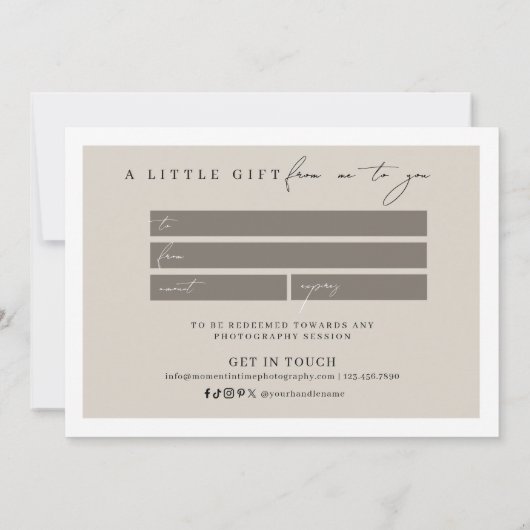 Boog Foto Collage Fotografie Cadeaubon (Achterkant)