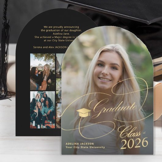 Boog foto goud zwart afstudeerscript afstuderen kaart