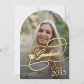Boog foto goud zwart afstudeerscript afstuderen kaart (Voorkant)