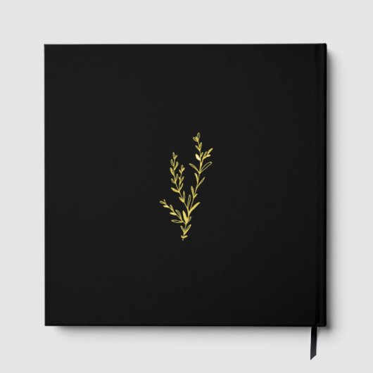 Boog Foto Gouden Folie Typografie Elegant Huwelijk Gastenboek (Achterkant)