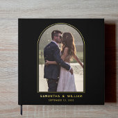 Boog Foto Gouden Folie Typografie Elegant Huwelijk Gastenboek