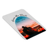 boog foto grijs boho save the date QR modern Magneet (Rechterzijde)