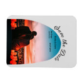 boog foto grijs boho save the date QR modern Magneet (Horizontaal)