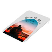 boog foto grijs boho save the date QR modern Magneet (Linkerzijde)